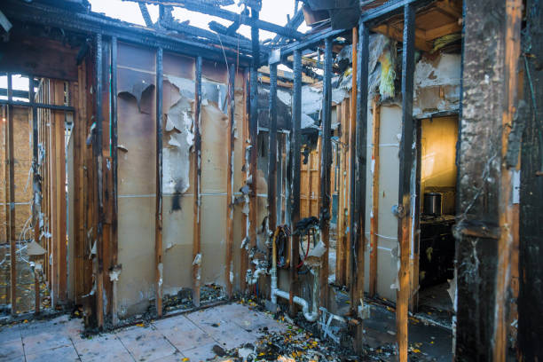 Professional Emergency Fire Damage Restoration technician working in Carversville, PA